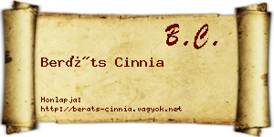 Beráts Cinnia névjegykártya